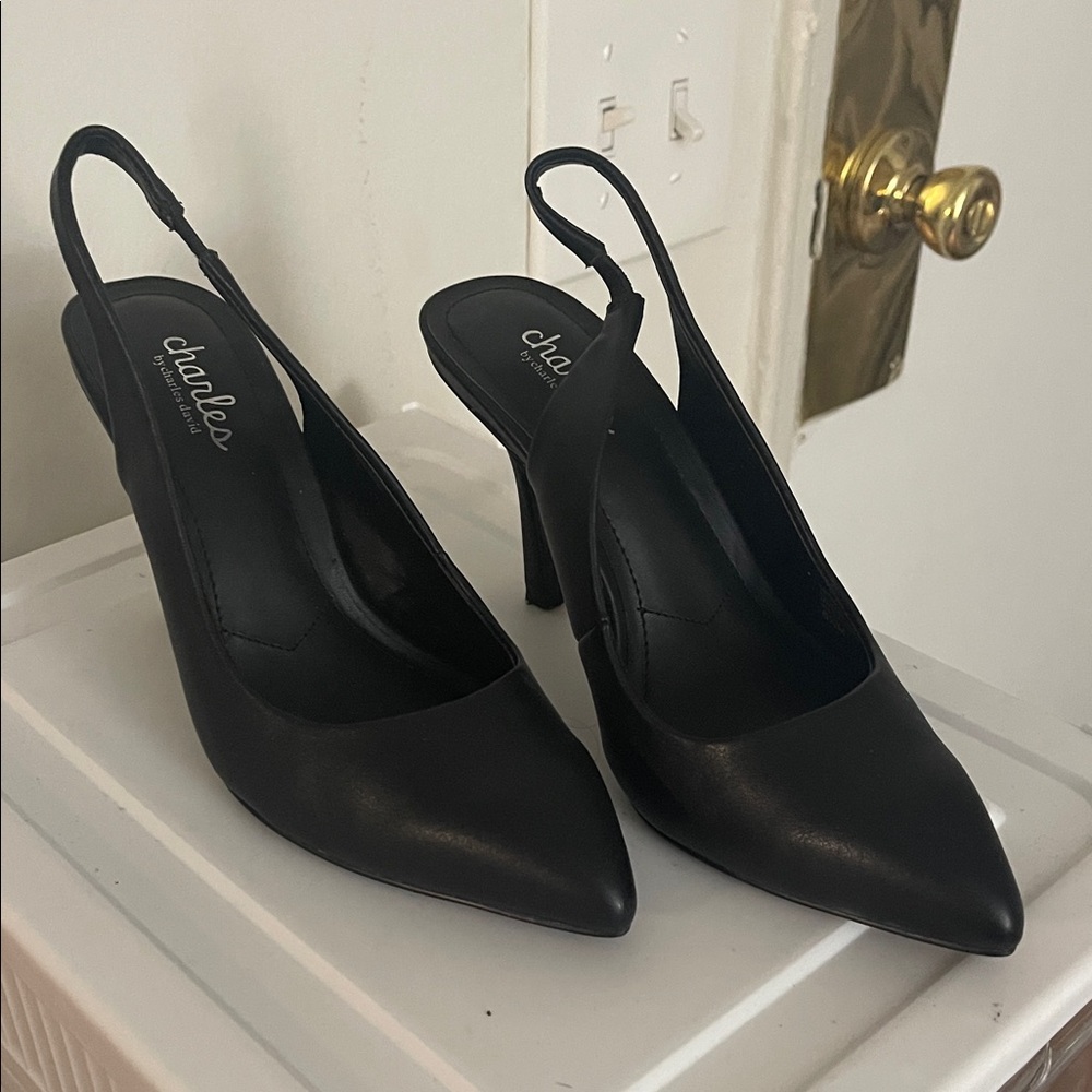 Charles David Black Slingback Heels